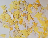 Wedding Confetti - Table Confetti  - Yellow and White Hearts