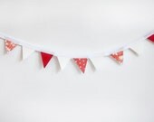 Mini Bunting - Red & White Valentine, Wedding or Party Decorations