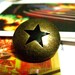Copper Dome Buttons with Black Enamel Star on top. 0.79 inch, 10 in a set.