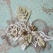 Cream/Mauve Lace Applique