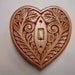 Cherry color, heart shaped, hand carved, switch cover plate
