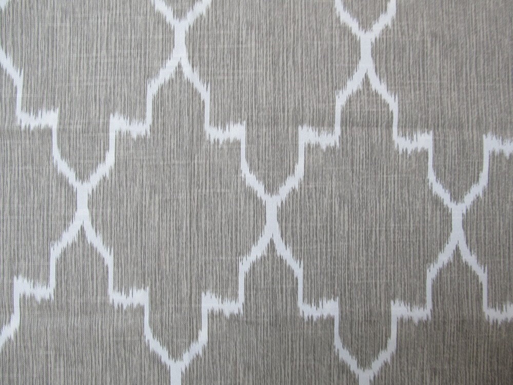 IKAT geometric  white on gray color field