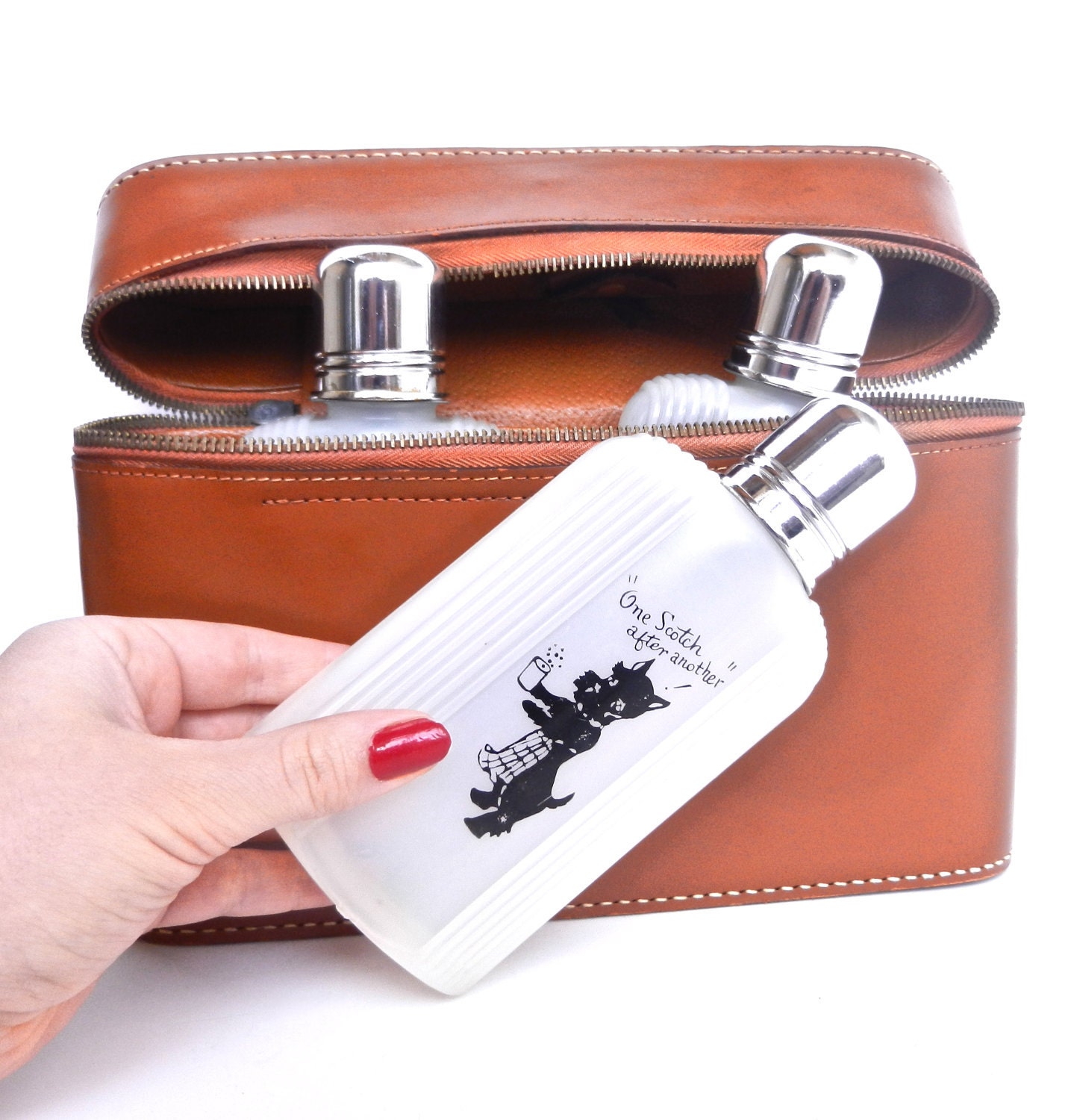 Alcohol Carrying Case Mid Century Travel Drink by MaejeanVintage