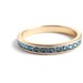 Vintage Blue Rhinestone Ring - Gold Tone Size 9 1/4 Channel Set Costume Jewelry / 360 Sparkle