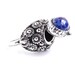 Vintage Poison Ring - Adjustable Silver Tone Blue Speckled Stone Ring / Secret Compartment