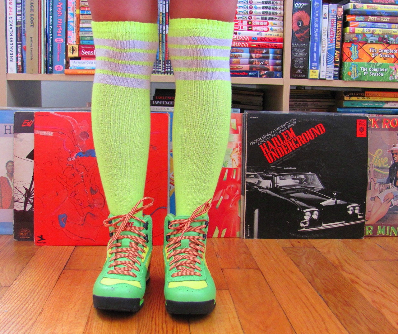 Vintage Get In Shape Girl 80s Nike Unisex Neon Prototype Flight Lite AF1 ACG Basketball Sneakers Petite Womens Size 5 Boys 3.5