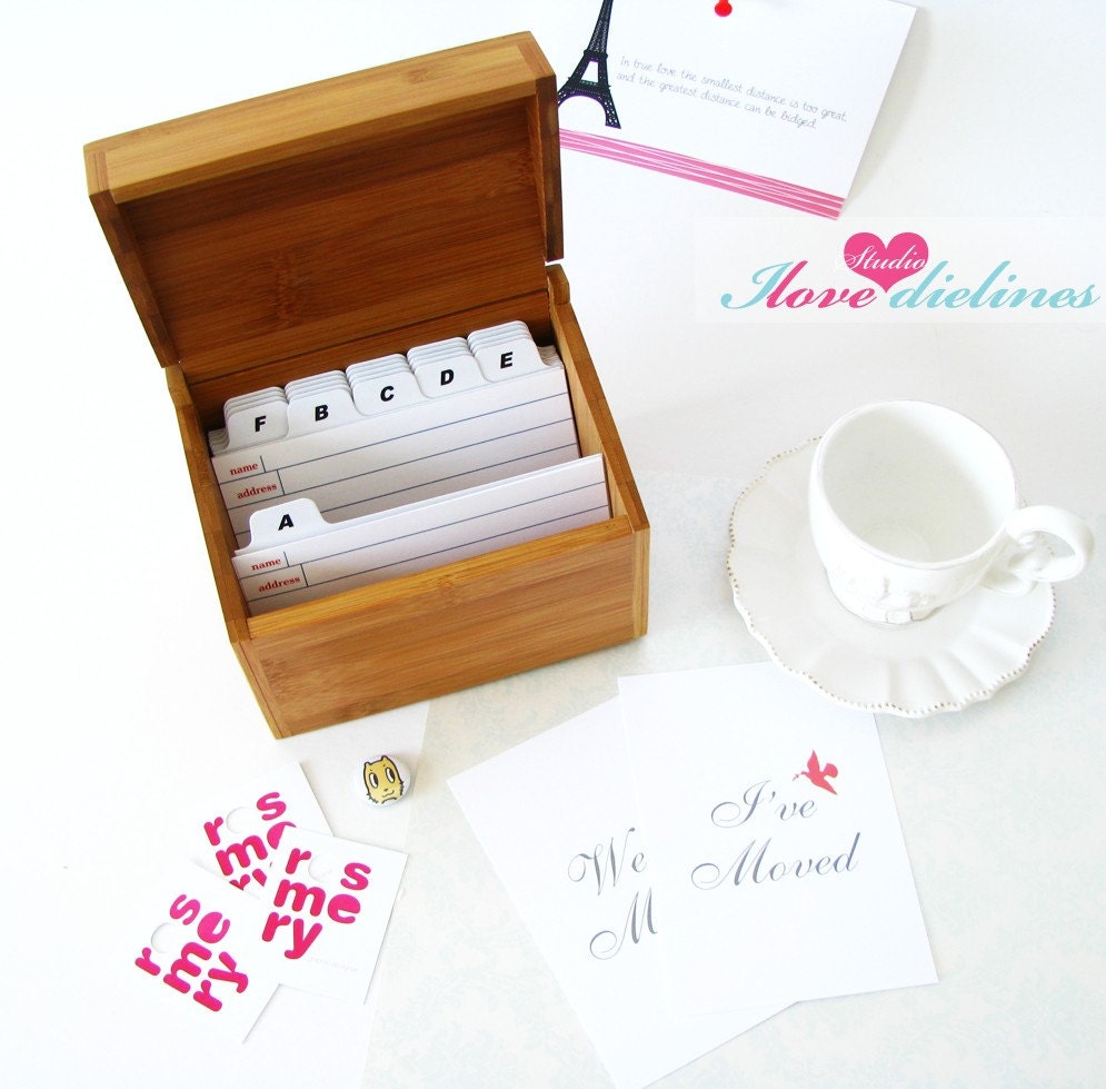 Address Card File with Box
