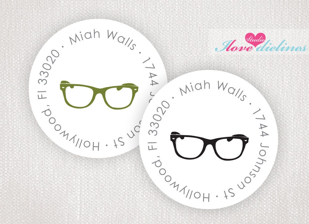 ON SALE - Hipster Spectacles/Glasses Return Address Labels