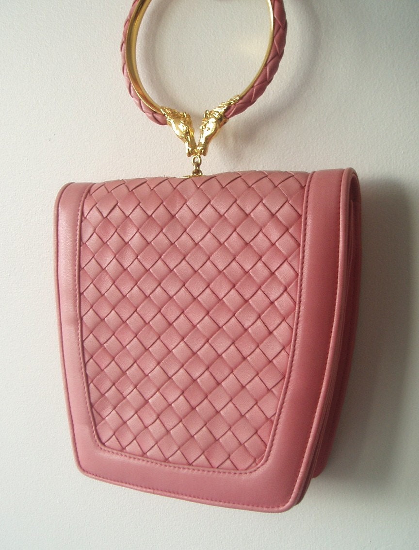 BOTTEGA VENETA Pink bag with horse head handle