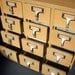RESERVED for Erica S A L E Vintage Library Card Catalogue Drawers File with 12 Drawers / Office