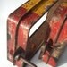 Vintage Industrial Metal Form / Steel / Red and Yellow