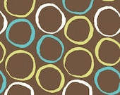 SALE Organic Cotton Circles fabric in Teal - Monaco by Monaluna
