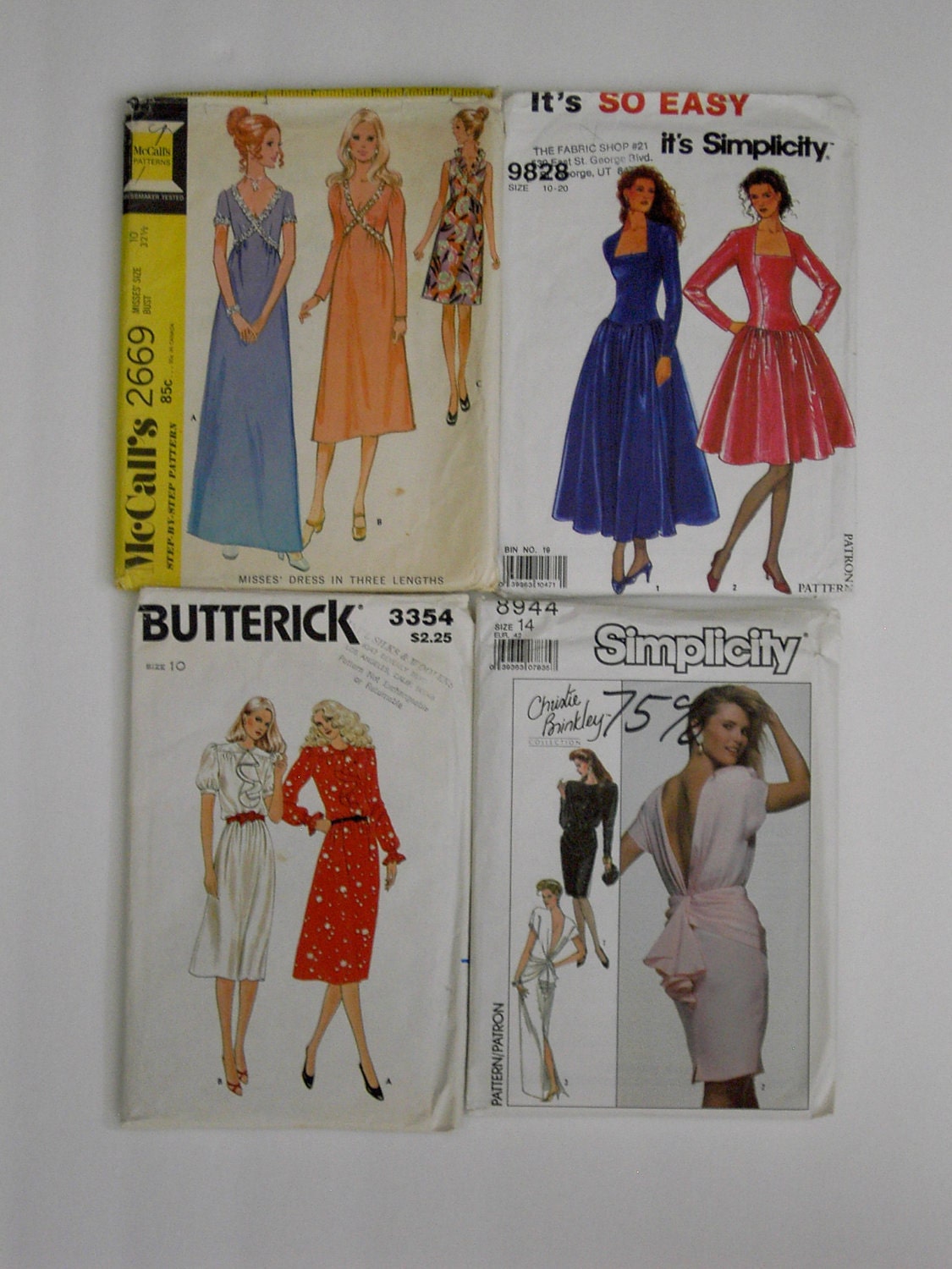 Lot 4 Sewing Pattern Dress McCall 2669 Simplicity 9828 8944 Butterick 3354