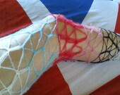 mohair Leggings EMILY punk rock glam mods lolita goth pop rainbow handmade knitting big spider web
