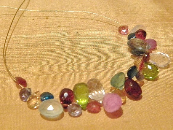 multi gemstone briolette necklace