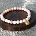 Pink Opal and Gold Lotus Yoga Bracelet
