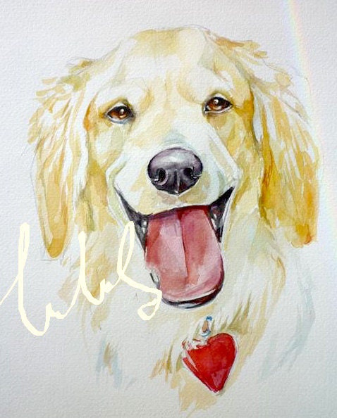 CUSTOM portraits of the dogs, cats and other pets 9x11 inch   PET portraits