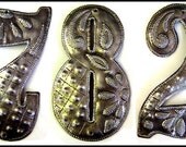 5 House Numbers - 4 1/2" Metal Address from Haitian Recycled Steel Drum - AD500-4