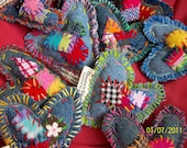 upcycled patchwork Take A Piece Of My Heart wishing rock by Claudia Fill