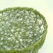 Eden Green Woven Wire Basket - upcycled painted shabby cottage chic - Spring table decor - olive avocado color - woven detail