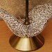 Taupe and White Speckled Tulip Shaped Dresser Lamps