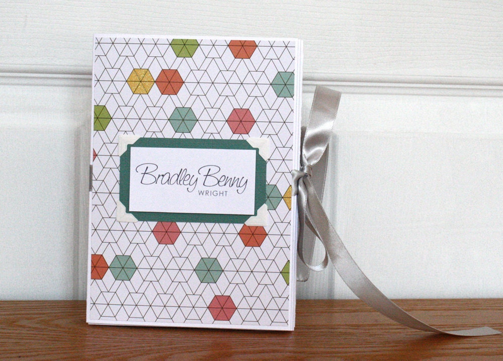 Baby Memory Book, Gender Neutral, Colorful Geometric