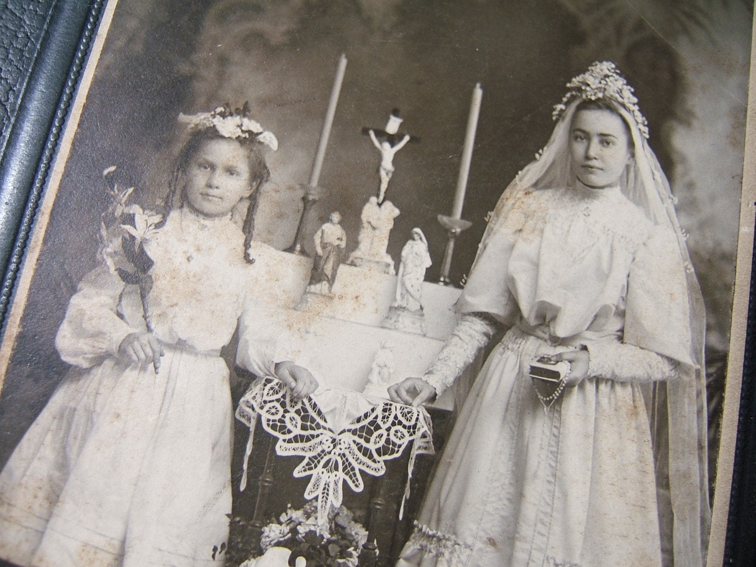 Vintage Photograph - Margaret and Katherine - First Holy Communion