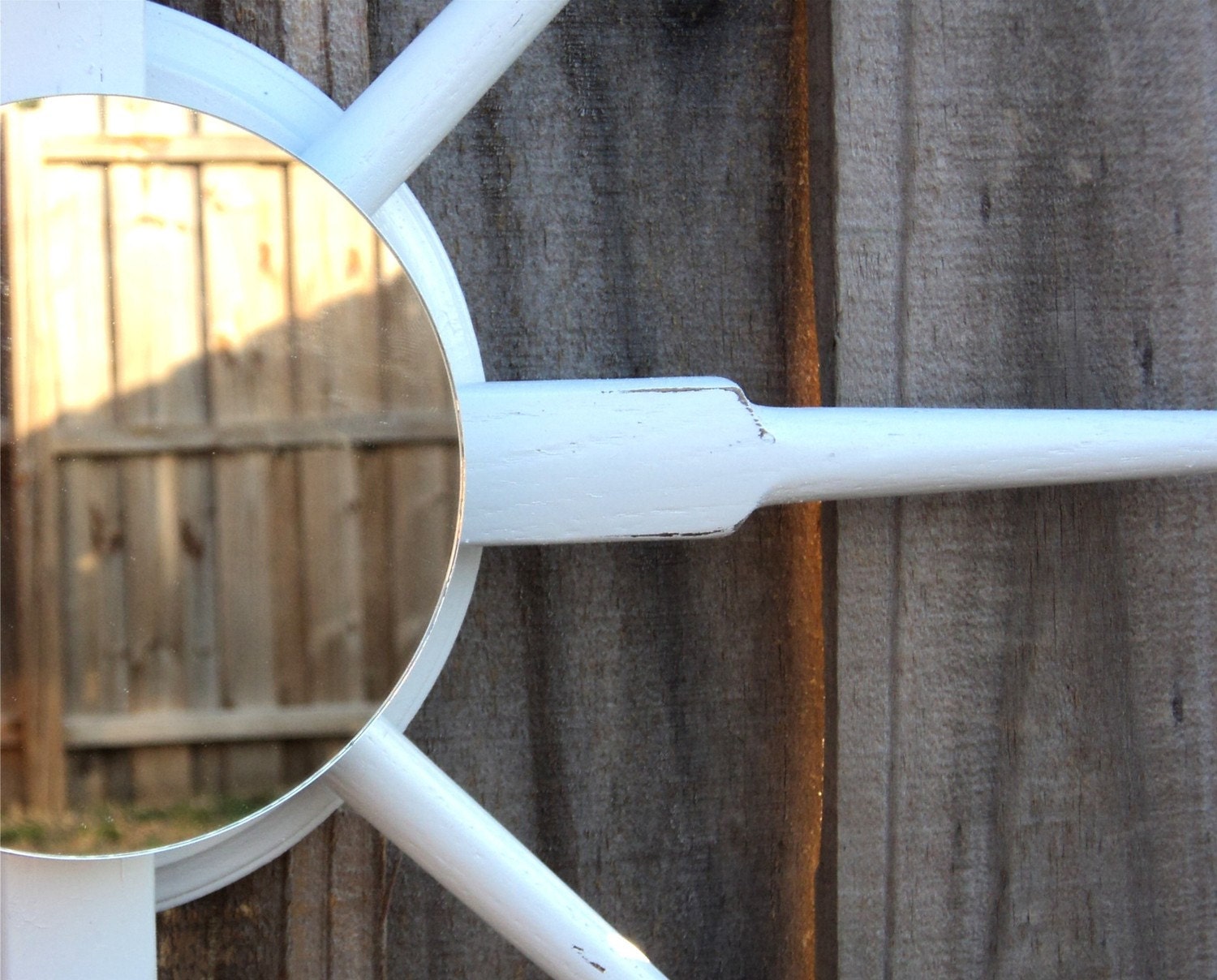 Reclaimed GLOSS WHITE Starburst Mirror / Wall Art