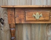 Stained Finish Primitive FarmHouse Style Display Shelf Made To Order
