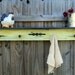 Farmhouse Display Shelf, Towel Bar, Coat Rack Up Cycled Coffee Table MUSTARD YELLOW