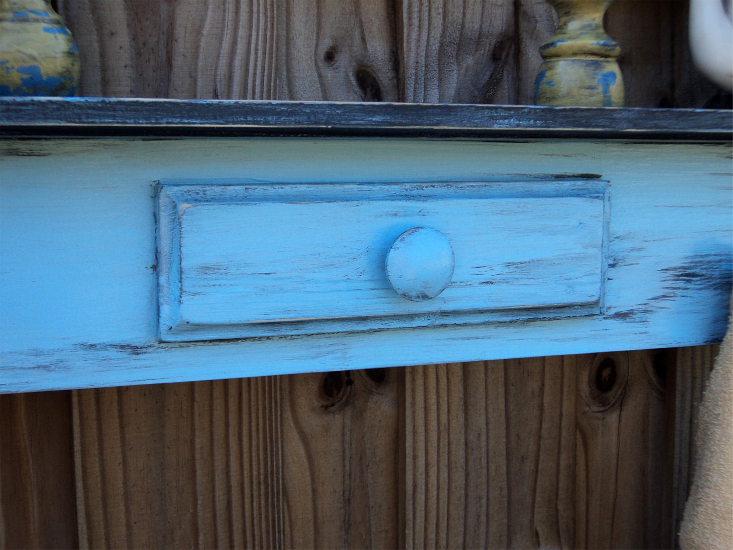 Farmhouse Style Headboard, Window Cornice, Towel Bar Or Coat Rack, Country Sky Blue MADE TO ORDER
