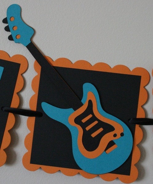 Guitar Happy Birthday Banner Il_570xn