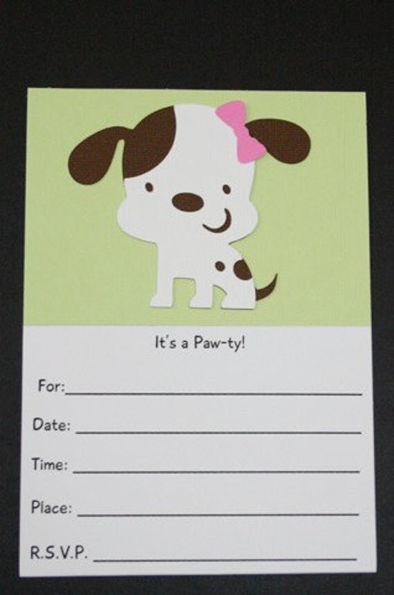 Girl Puppy invitations Il_570xn