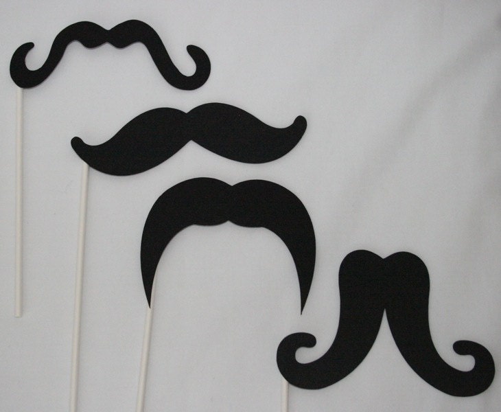 Mustaches on a 12" stick Photo booth props party props