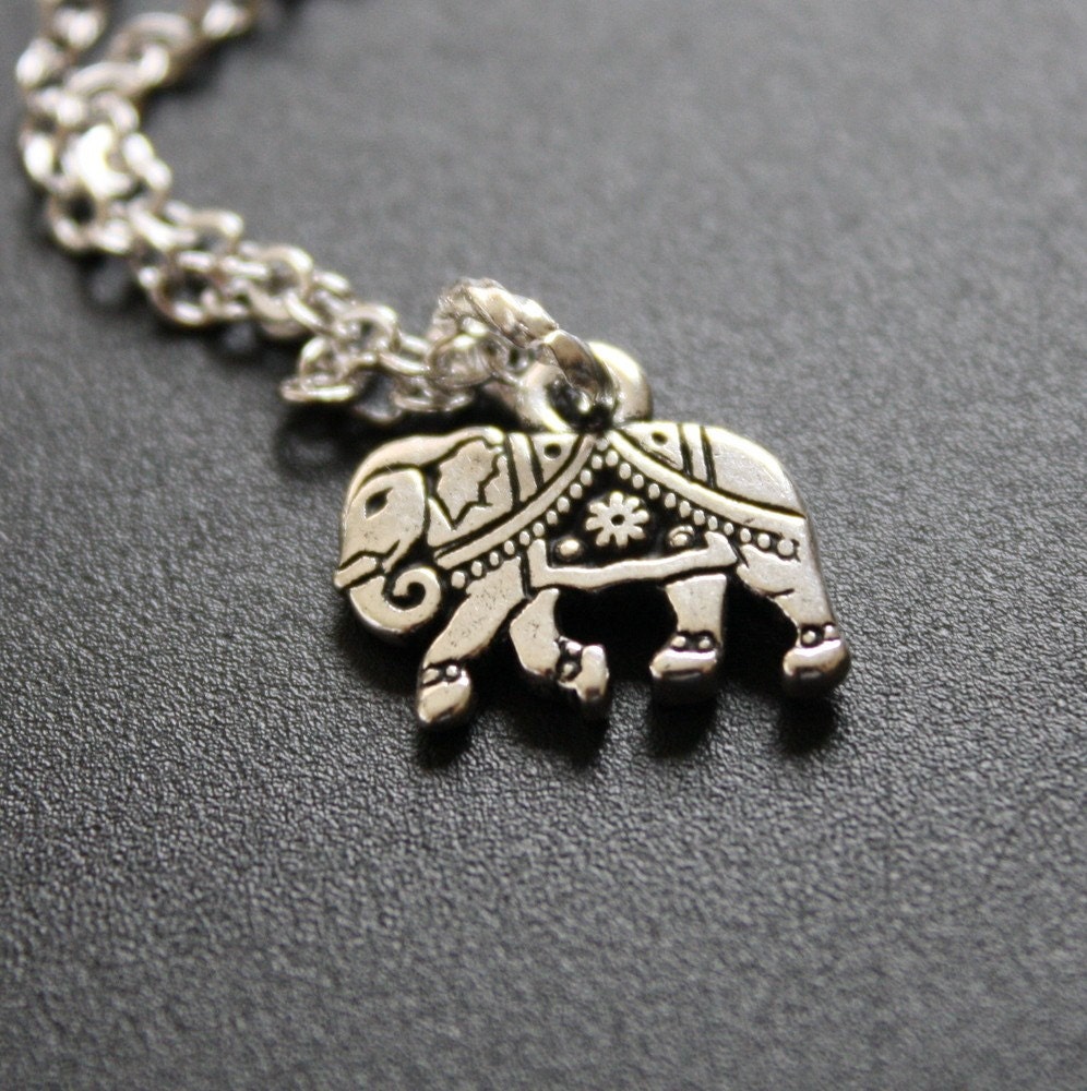 Tiny Elephant Necklace Silver Elephant pendant