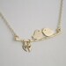 RESERVED for Daniel Love Bird Necklace Custom Initial Leaf Gold Personalized Necklace
