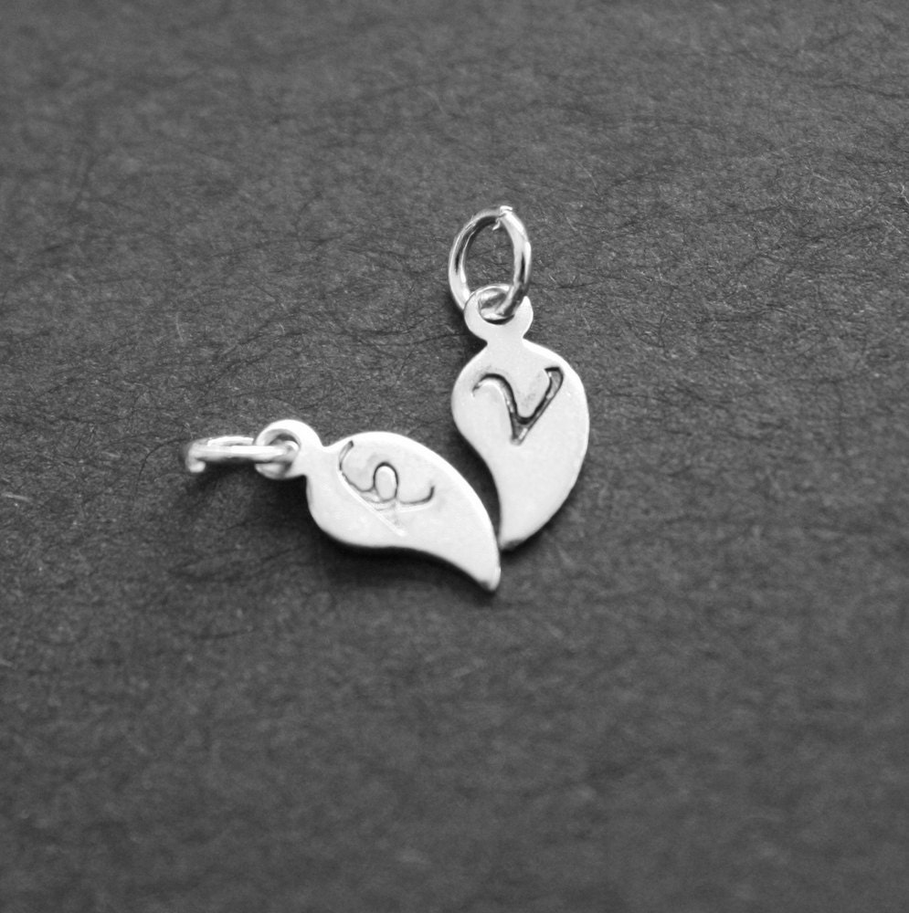 Personalized Necklace Lovebird Necklace Custom Initial Leaf Silver Initial Jewelry
