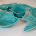 JAE OF CALIFORNIA FISH PLATES AND BOWL IN DEEP AQUA COPYRIGHT 1955 NUMBER 145