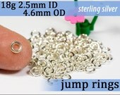 41 pcs 18g 2.5 mm ID 4.6mm OD 1/8 troy oz sterling silver jump rings 925 18g2.50 open jumprings jewelry supplies findings links
