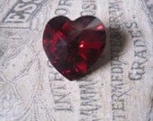 2 pcs Faceted Glass Red  Heart Pendants
