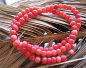 Red Coral Round Gemstone Beads 16" Strand