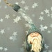 Sit-in, grey Santa Claus gourd, reindeer, sleigh, 12 1/2 inches tall