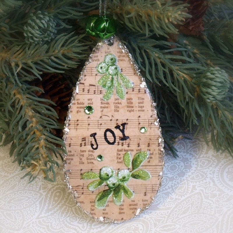 Mistletoe Christmas Ornament Sheet Music Green Jingle Bells