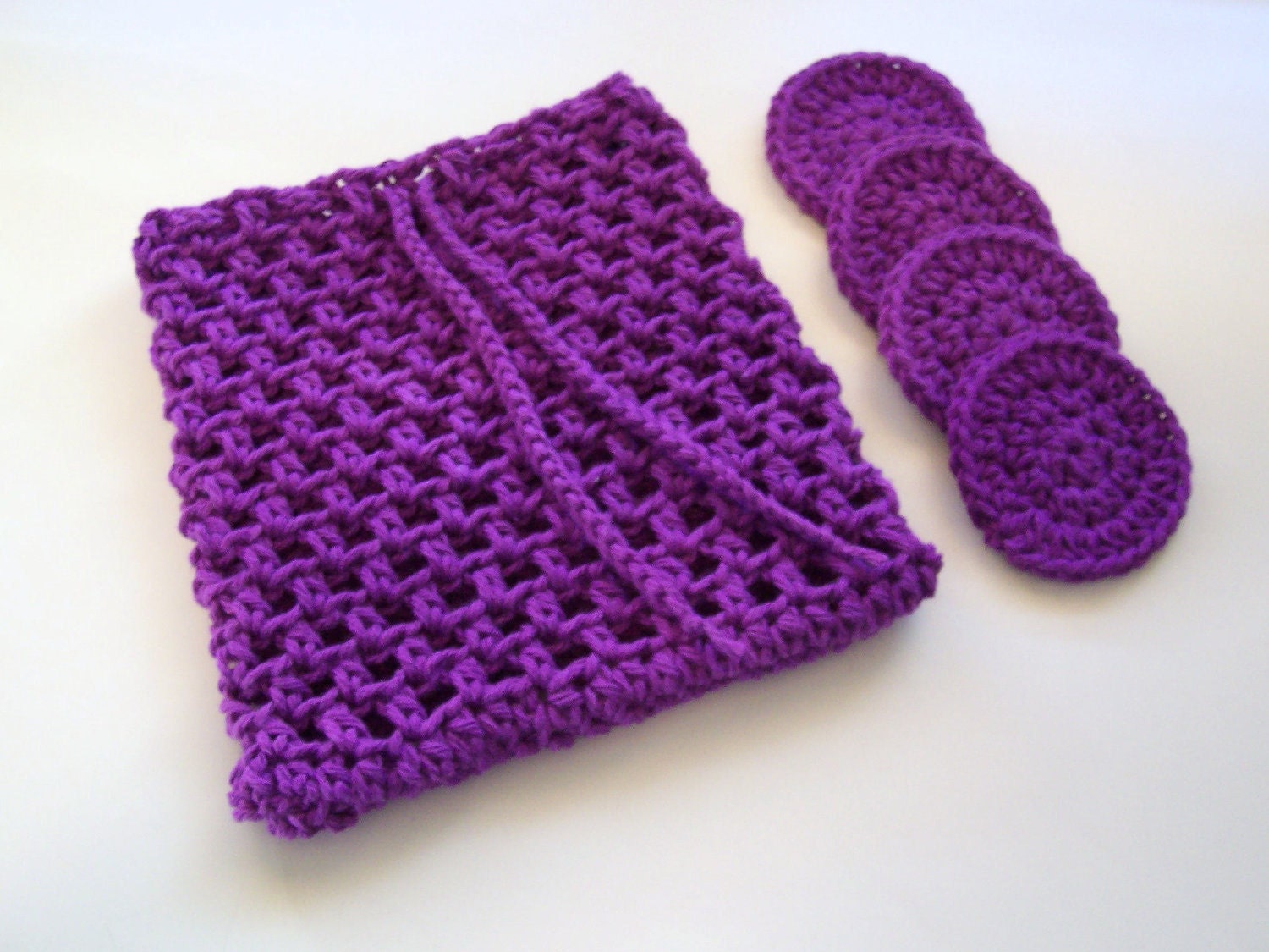 Cotton Facial Scrubbies  With Laundry Bag