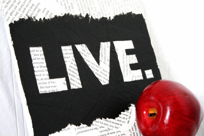Mixed Media LIVE Black and White Art FREE Shipping