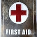 FIRST AID Metal Sign Hand Painted Primitive Distressed