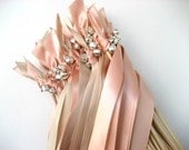 50 Spring Wedding Wands ANY Color 2 ribbon streamers 2 bells