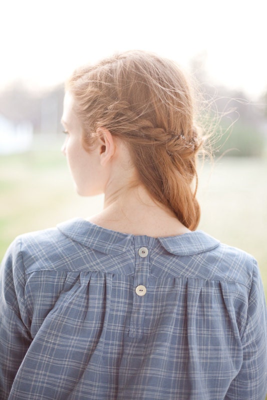 Silk/Linen Blue Henriette Dress