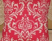 BRAND NEW Set  Two Designer Throw Pillow Covers 18 x 18  Pink Damask