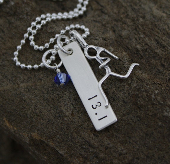 Race Girl - Customize With Your Race -  Hand Stamped Sterling Silver Necklace